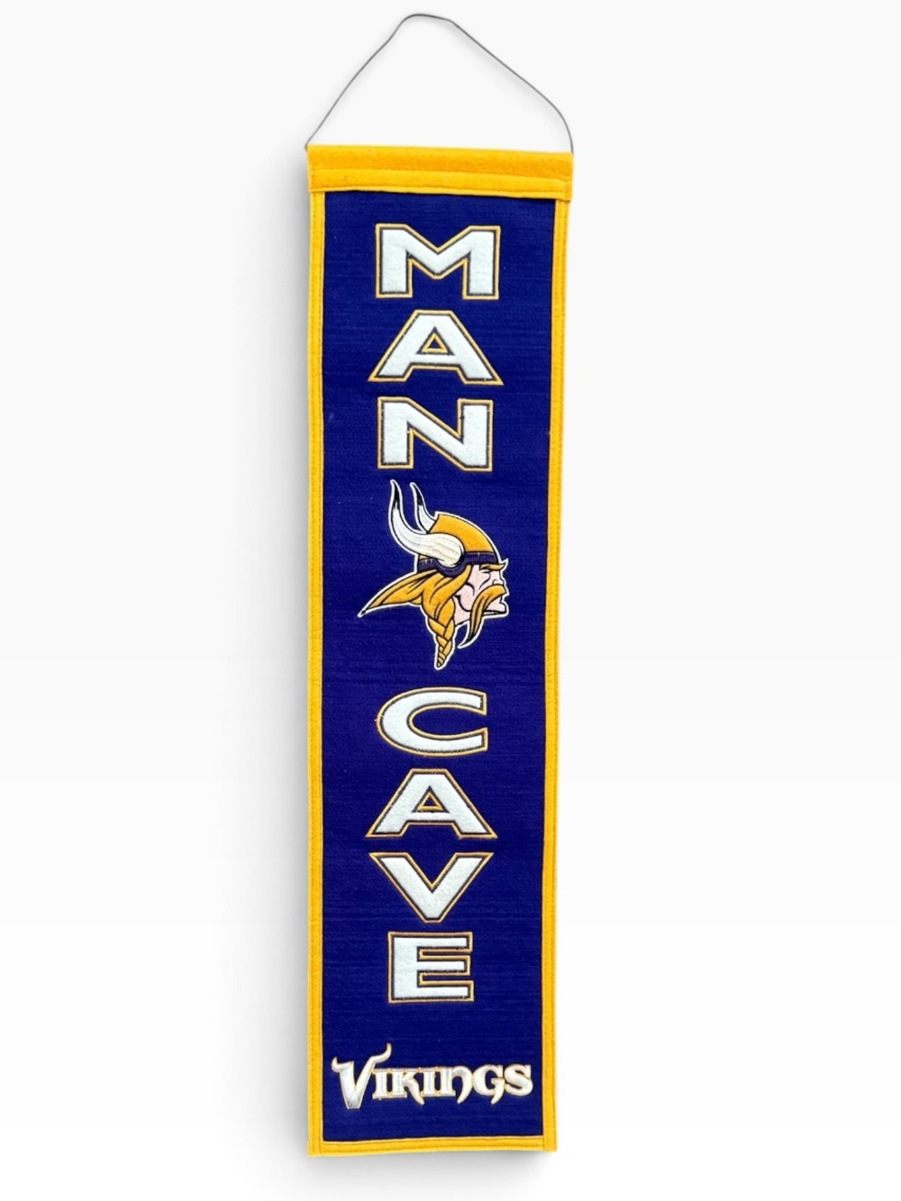 Minnesota Vikings NFL Man Cave Embroidered Wool Heritage Banner 8x32